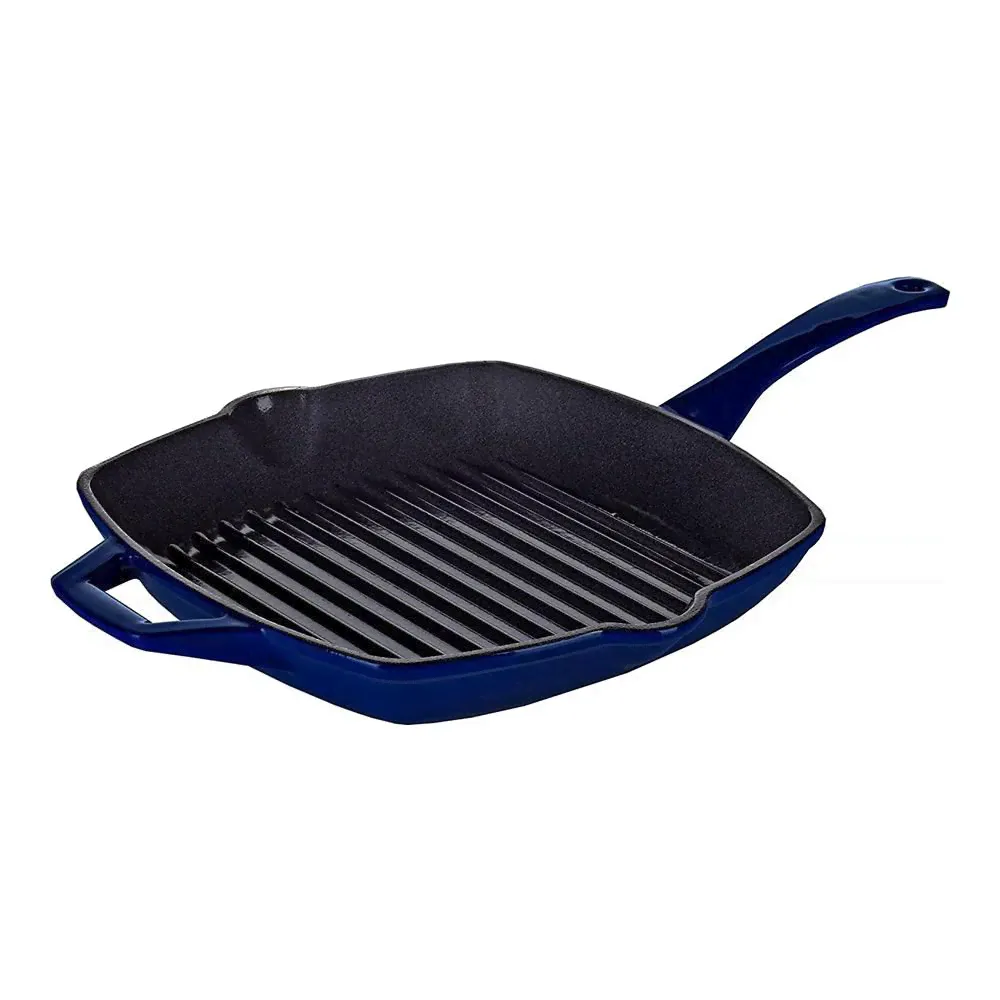 Сковорода-гриль чугунная 26х26 см Swiss Diamond Enameled Cast Iron синяя-0