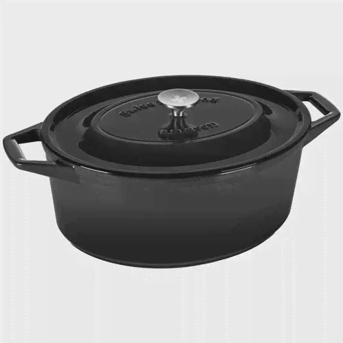 Кастрюля чугунная Swiss Diamond PC1329CBK black овальная