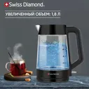 Чайник электрический стеклянный Swiss Diamond 1,8 л. с подсветкой и защитой от перегрева